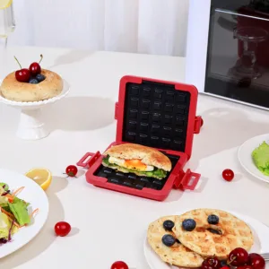 Grelhador de Microondas Waffle Spitters Torradeira Sanduicheira