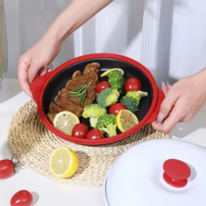 Microwave Korean Grill Pan for Sausage Chicken Wings Steak Fish Baking Dishes Pans